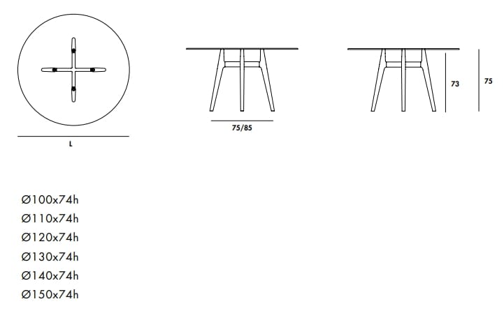 Круглый керамический стол Sovet Italia LEWOOD ARCH-00037661 - Вид №3