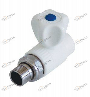 Кран шаровый KALDE D25х1/2" НР прямой с американкой белый 3242VLR250B00