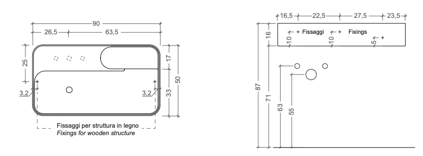 Керамическая подвесная раковина Nic участок ARCH-00127305 - Вид №10