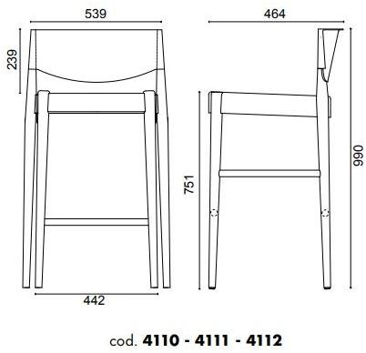ALMA DESIGN Высокий стул в современном стиле Virna sun-id-1454514 - Вид №1