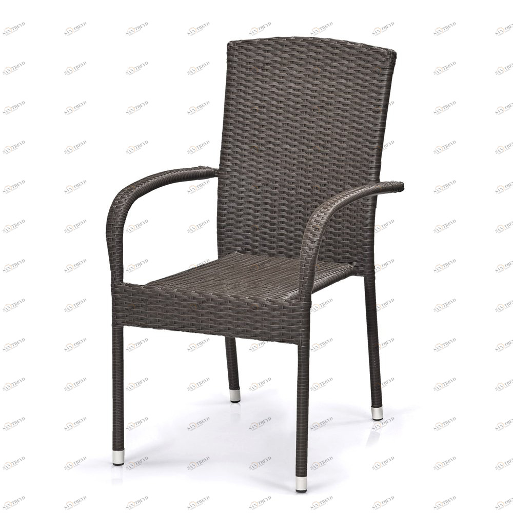 Стул из искусственного ротанга плетеный AFINA  130512 Серый 