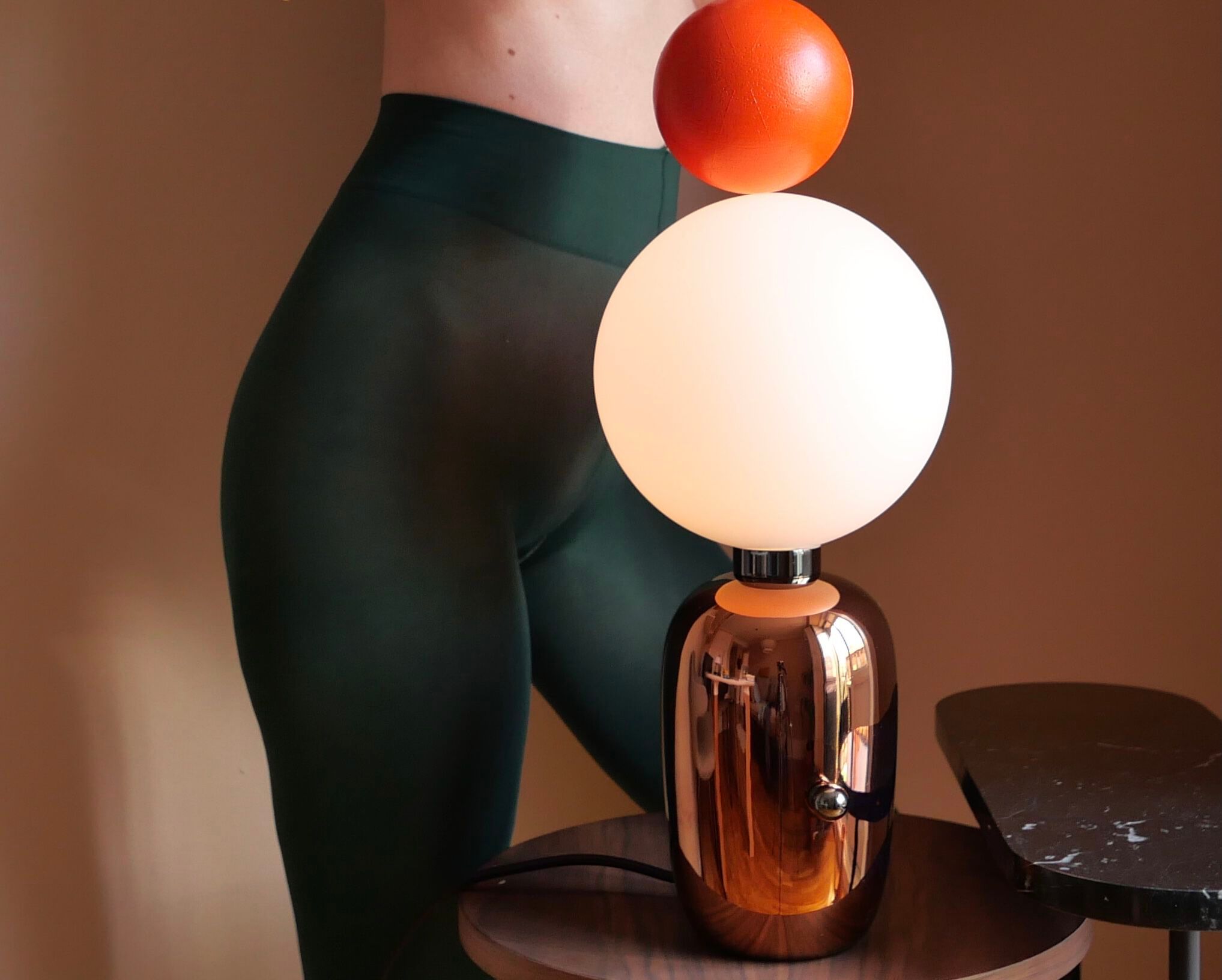 Керамическая и опаловая стеклянная настольная лампа с диммером PARACHILNA Aballs ARCH-00068946 - Вид №10