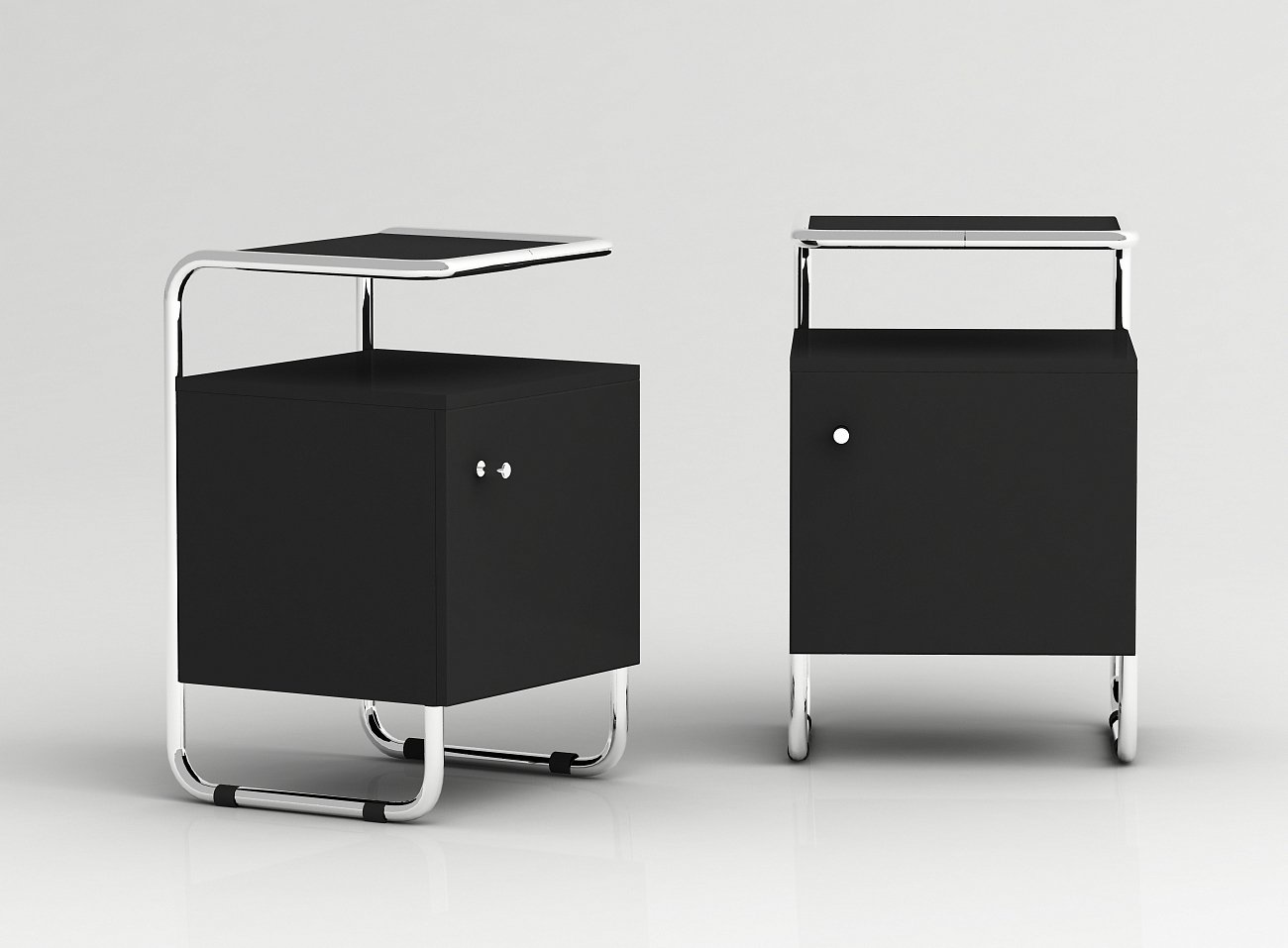 Тумба с металлическими ножками черная Bauhaus WOODI  00-3965954 Черный  - Вид №3