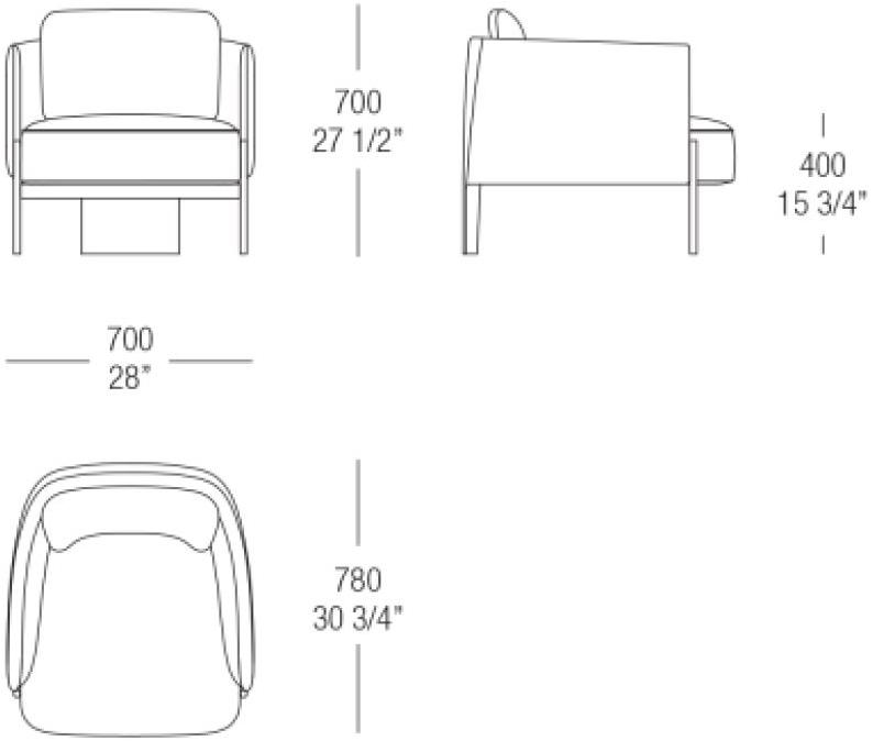 MisuraEmme Кресло из ткани с подлокотниками Misuraemme sun-id-1498640 - Вид №9