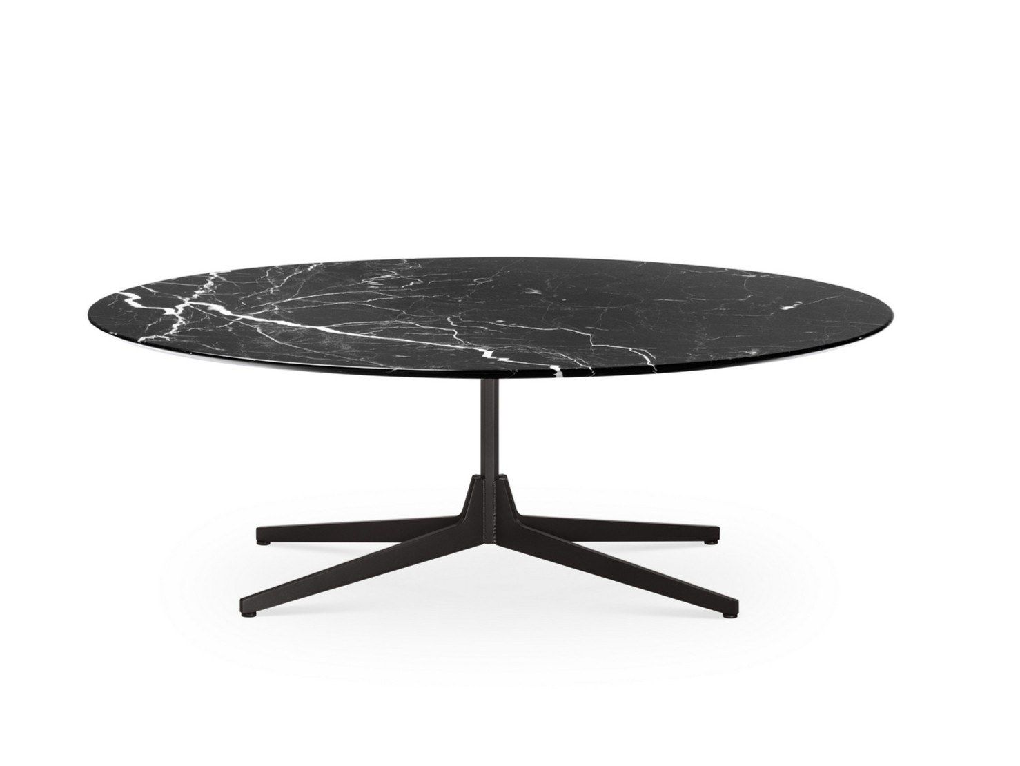 Овальный журнальный столик с мраморной столешницей и основанием с 4 спицами Saba Italia ARCH-00035727 - Вид №6