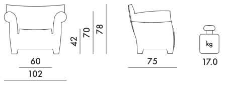 Полиэтиленовое садовое кресло с подлокотниками Kartell Bubble ARCH-00137531 - Вид №30