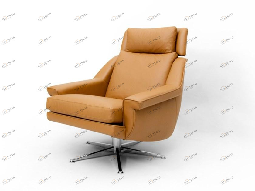 Mytto Поворотное кожаное кресло с подголовником Larforma sun-id-1455857