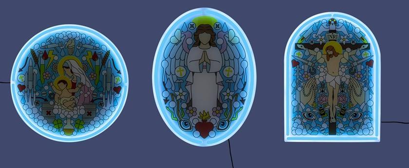 Seletti Акриловый светодиодный настенный светильник Gospel led signs sun-id-1354459 - Вид №2