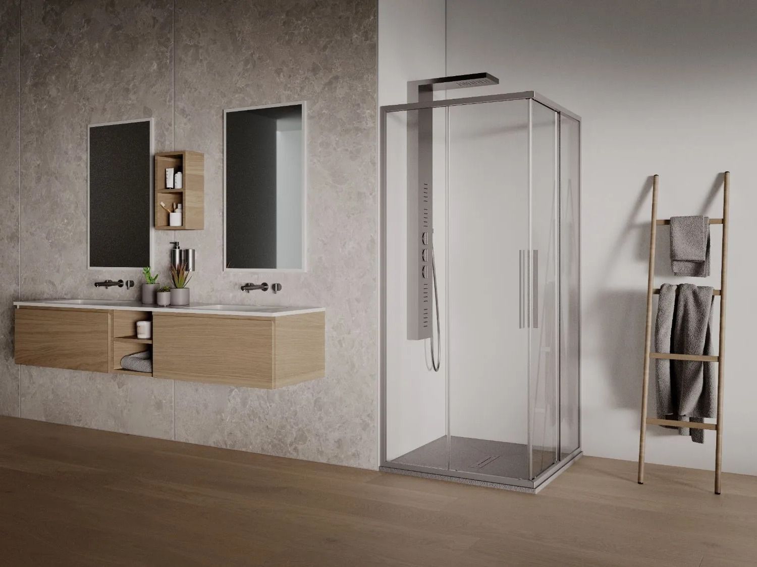 Угловая душевая кабина с раздвижной дверью Kinedo Rainbow 6.0 ARCH-00043137