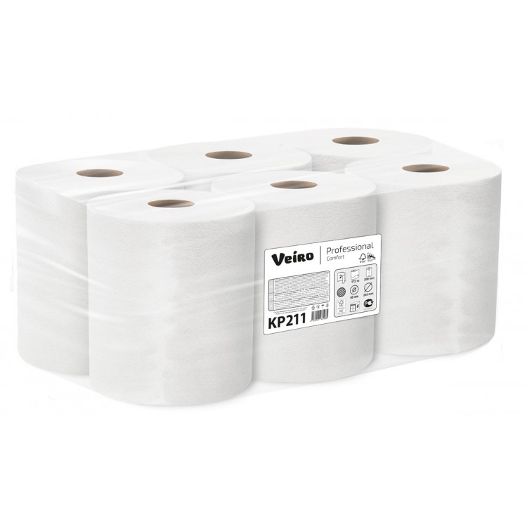 КP211 Veiro Бумажные полотенца в рулонах Veiro Professional Comfort КP211 6 рулонов по 172 м  - Вид №1