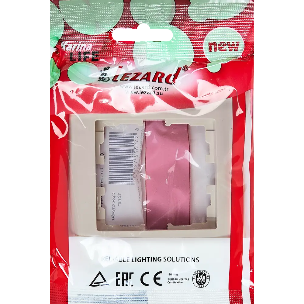 Рамка для розеток и выключателей Lezard Karina Life 1 пост горизонтальная цвет кремовый 84410555 STLM-2004670 - Вид №3
