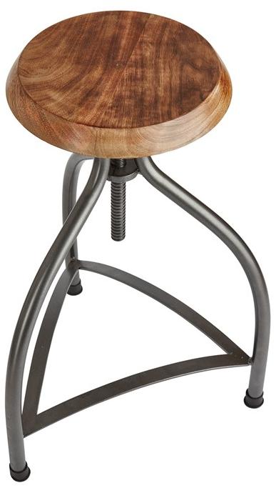 Industville Регулируемый по высоте табурет из железа и дерева  St-c-w  - Вид №1