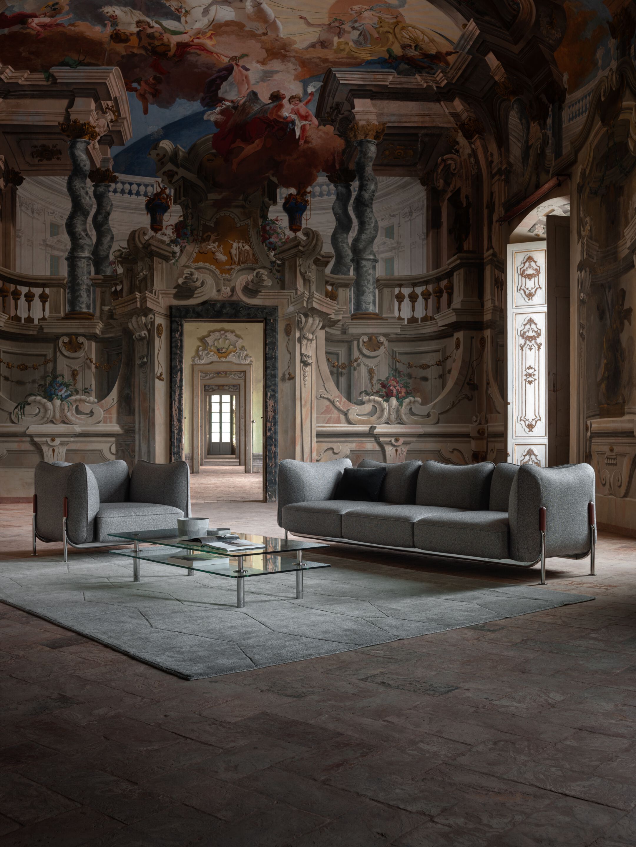 3-местный диван с металлическим каркасом GHIDINI1961 карман ARCH-00139250 - Вид №3