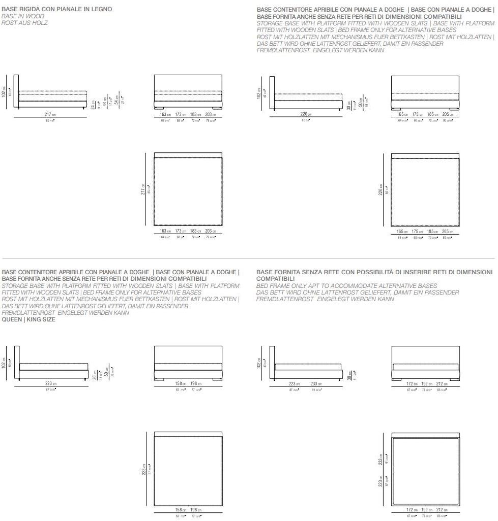 Flexform Двуспальная кровать со съемным чехлом из ткани Magnum sun-id-1452910 - Вид №1