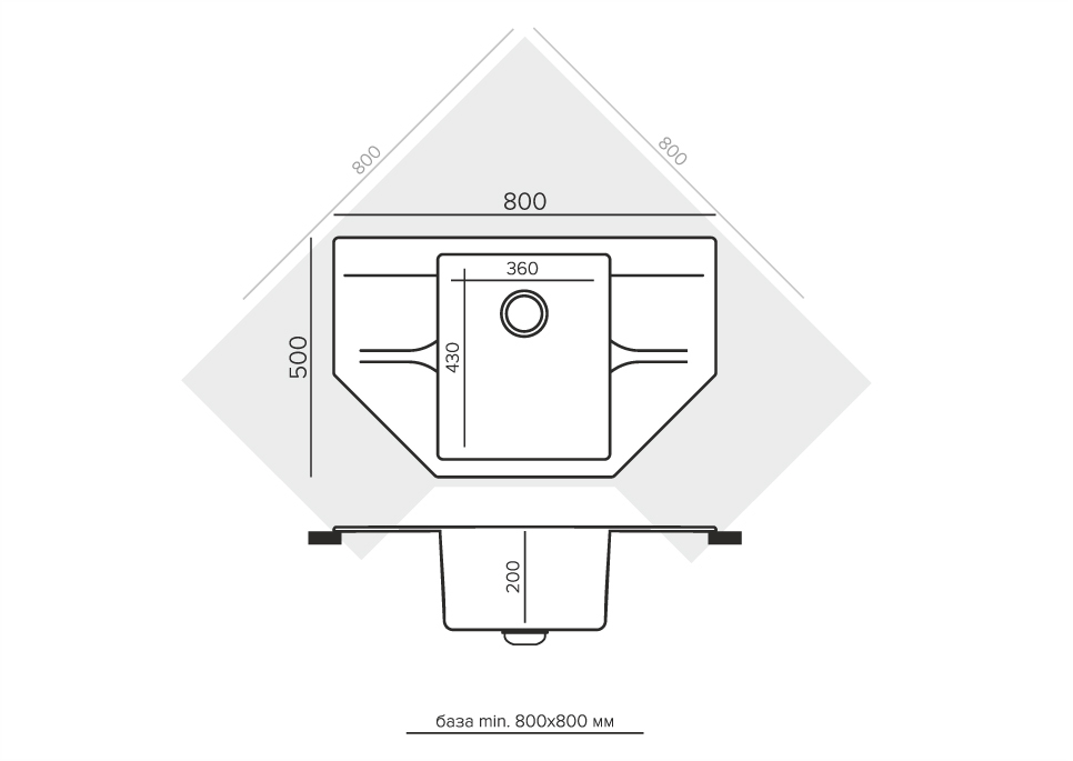 Кухонные мойки Polygran Riff-800 679092 - Вид №2