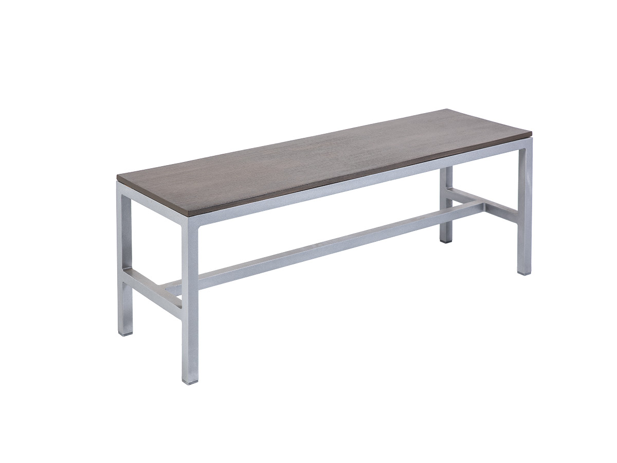 60.00.0365 Обеденный набор Dice - 2 скамейки и 1 стол - алюминиевая рама - тарелки Resysta Mbm - Вид №2