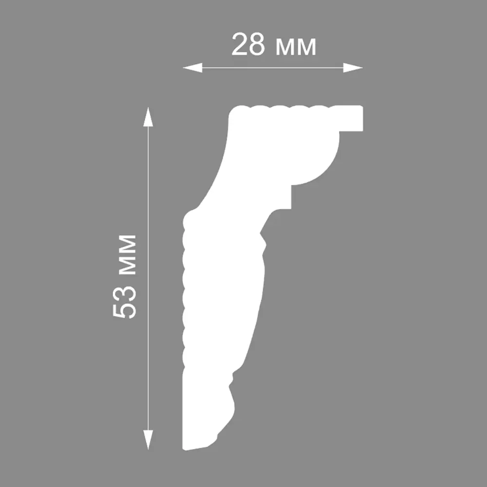 Плинтус потолочный для натяжных потолков полистирол Format 206057 белый 28x53x2000 мм STLM-2122913 - Вид №5
