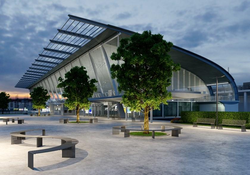 Urbantime Изогнутая металлическая скамья без спинки Zeroquindici.015 sun-id-1422505 - Вид №2