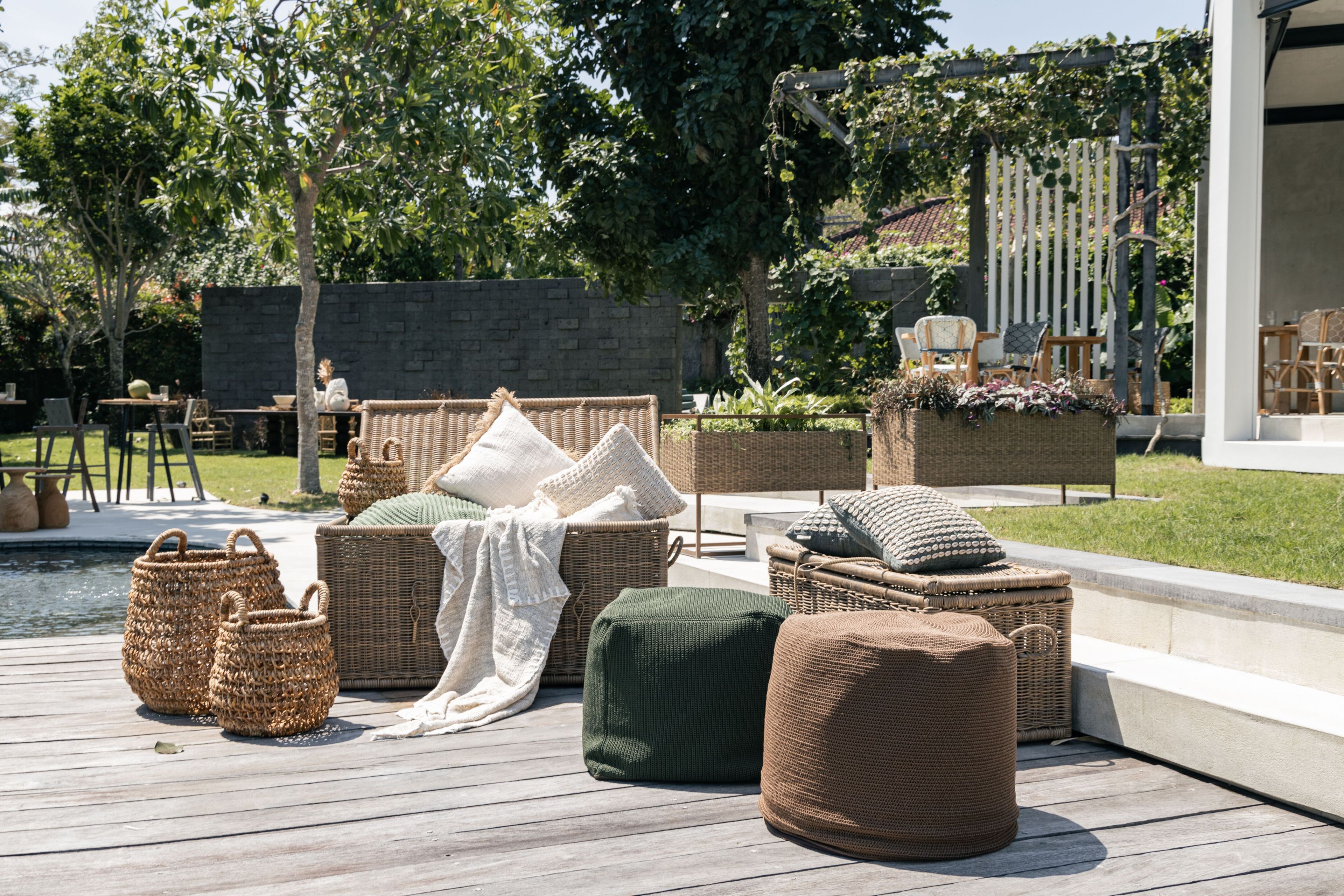 Квадратный садовый пуфик из веревки cbdesign Виареджо ARCH-00086752 - Вид №3