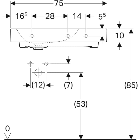 500.549.01.1 Раковина Geberit Citterio с полкой Geberit  - Вид №14