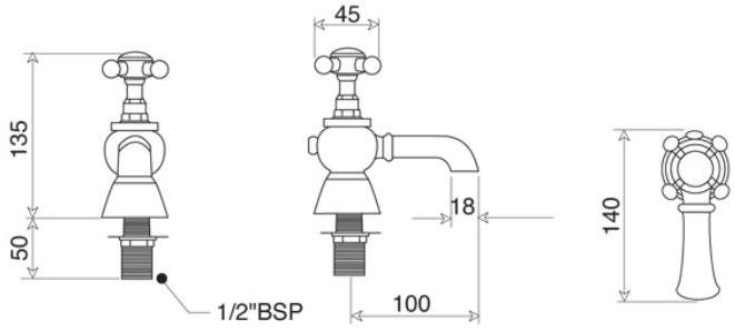 Gentry Home Смеситель для раковины из латуни на 2 отверстия Mayfair sun-id-1385437 - Вид №3