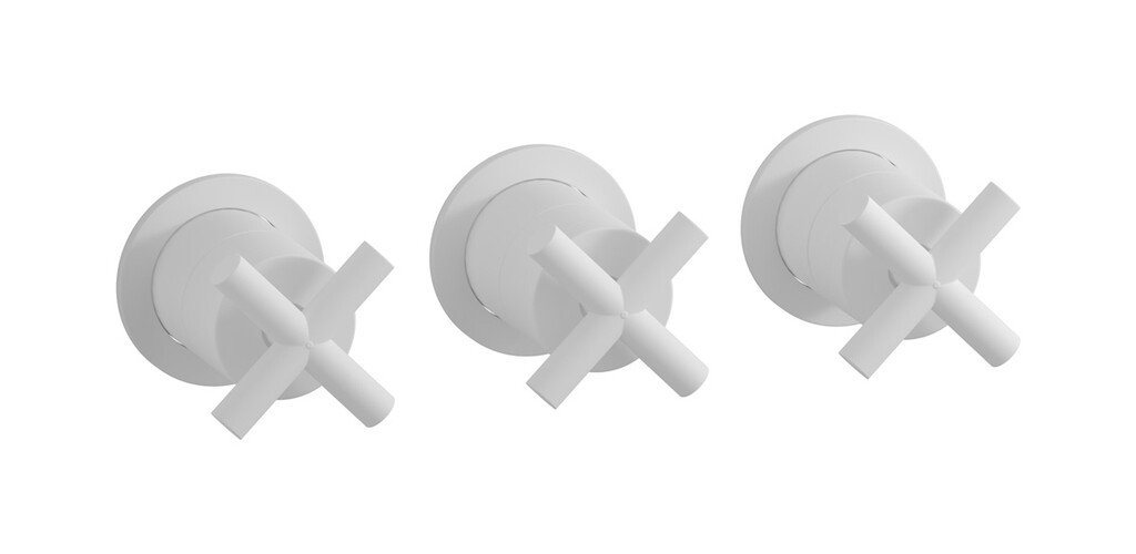 Встроенный смеситель для душа на 3 отверстия с двухходовым дивертером WE ARE IB wo700bo Matt White WOW