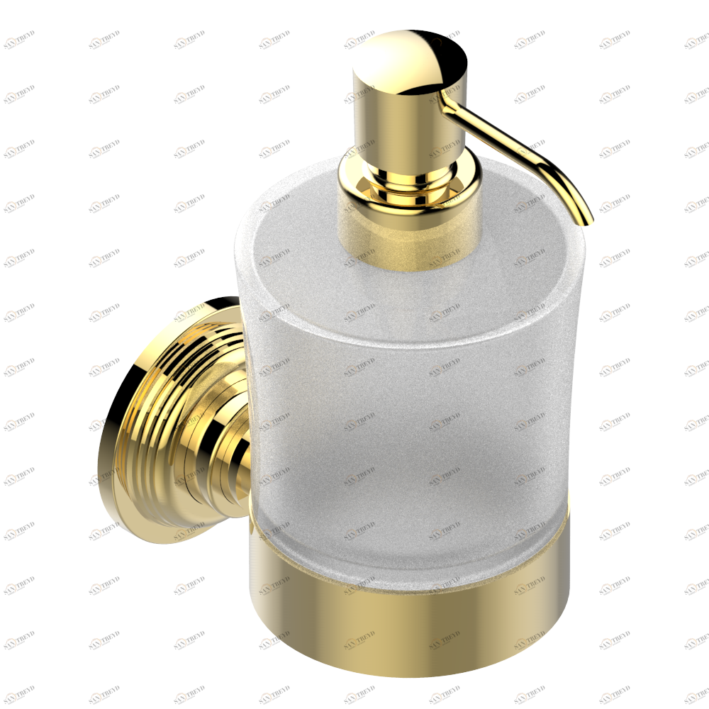 U9M-613 Дозатор для жидкого мыла настенный Thg-paris Grand central с ручками-крестиками с чёрным ониксом Золото U9M-613 CAT.F