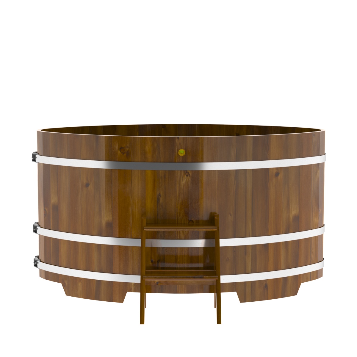 2295 Купель овальная из лиственницы Рустик 1,15х1,83х1,0 морёная Alyarus  - Вид №4