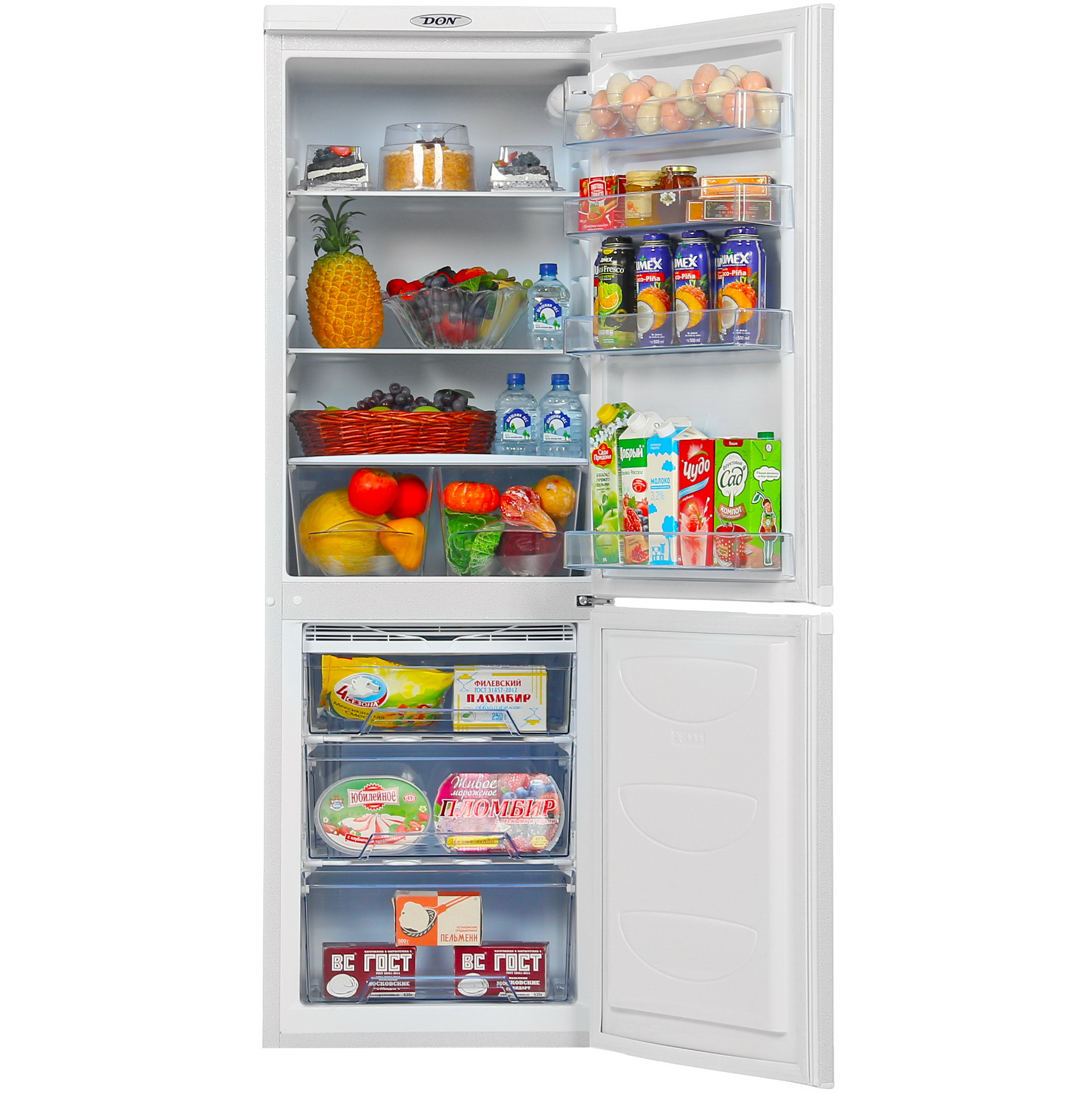 1330098 Холодильник с морозильником   DON R-290 K белый STDN-0067463 - Вид №5