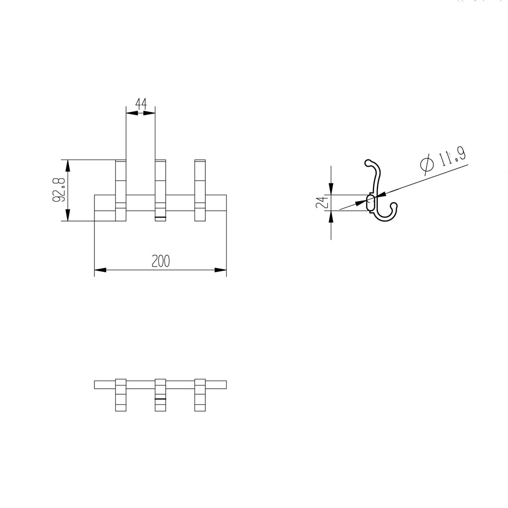 Планка с 3-мя крючками Raiber R60101 R60101 Santreyd  - Вид №2