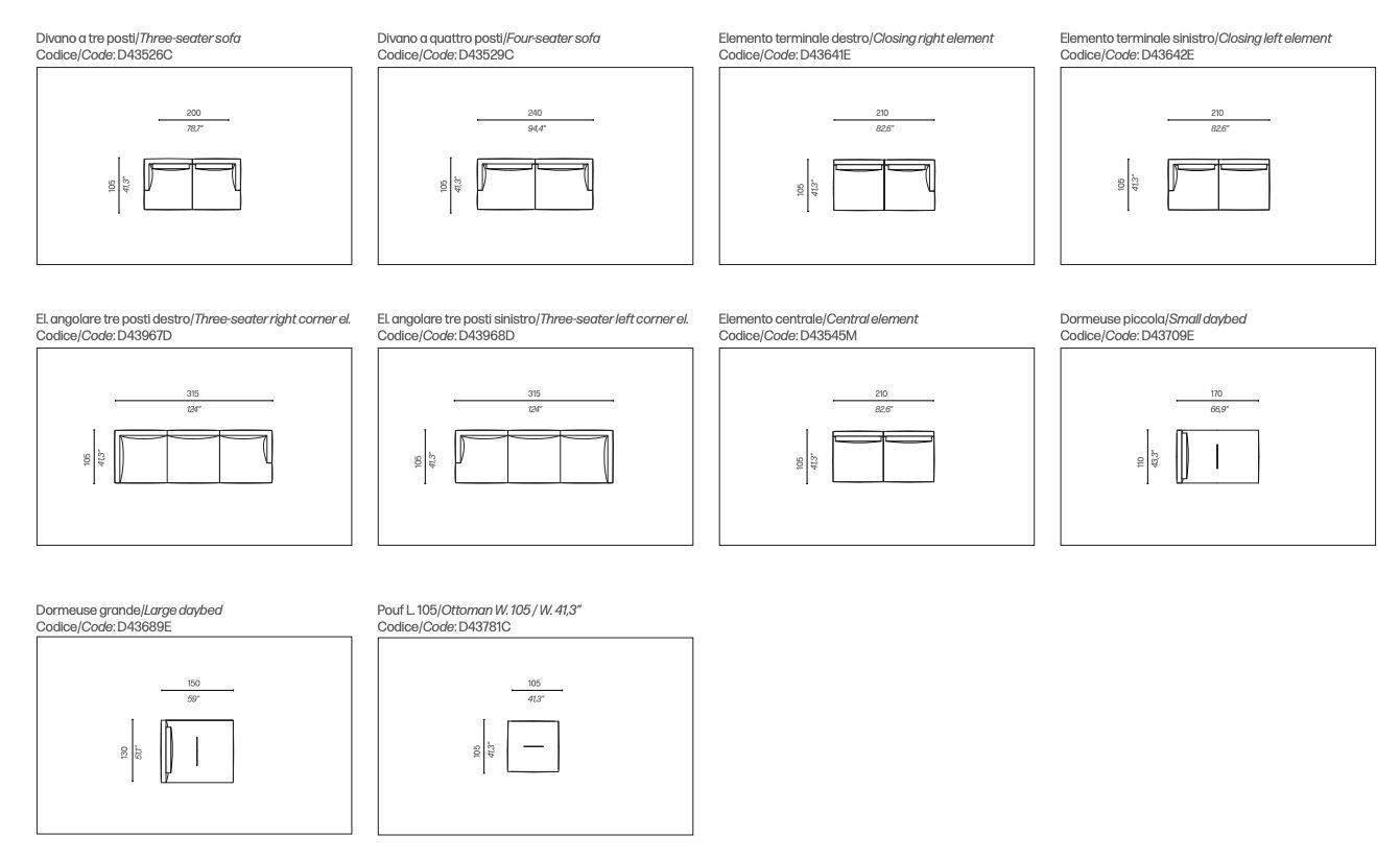 Ткань диван Driade LIRICO ARCH-00131109 - Вид №6