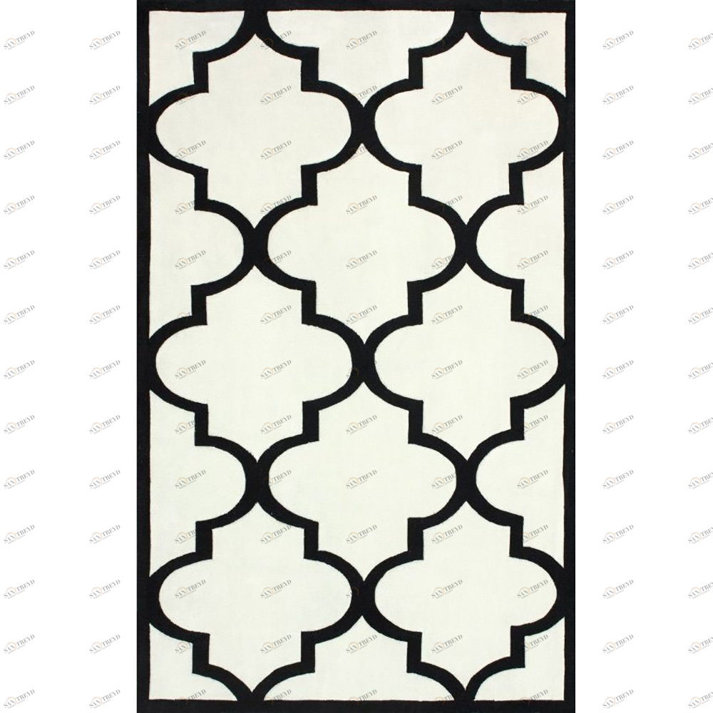 Ковер Trelli белый 300х500 DOLLY CAPRETS ДИЗАЙНЕРСКИЕ, ТРЕЛЬЯЖНЫЙ УЗОР 015113 Белый;чёрный 