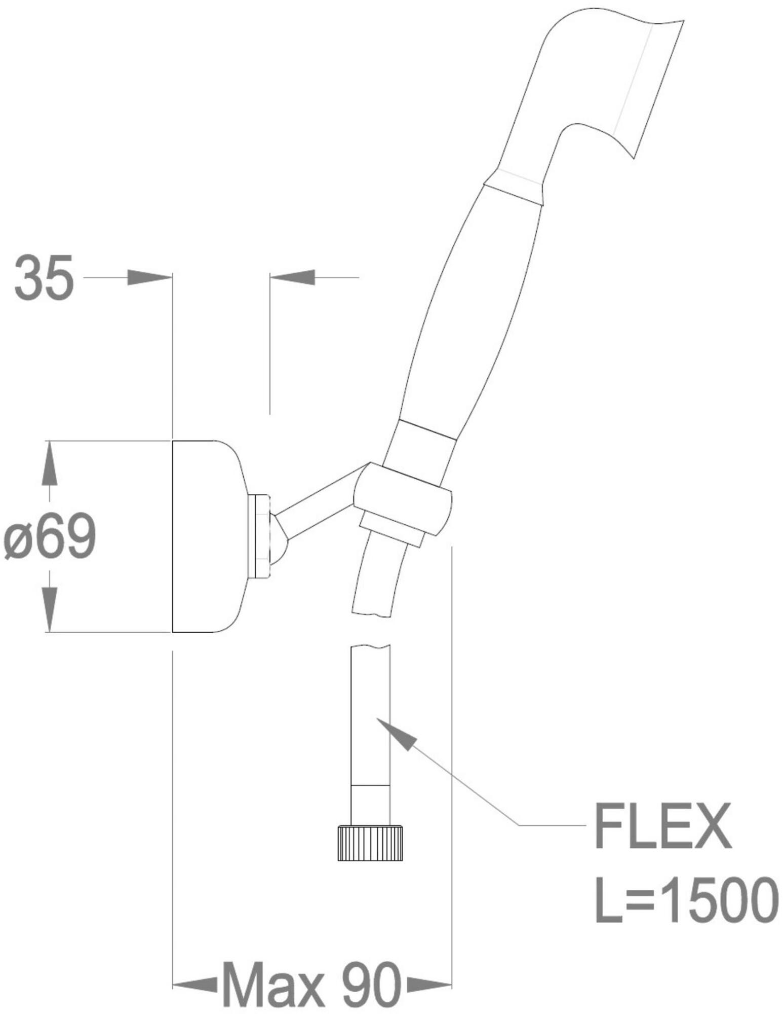 Fir Italia Настенный латунный ручной душ с подставкой Melrose 22 2239122 - Вид №2