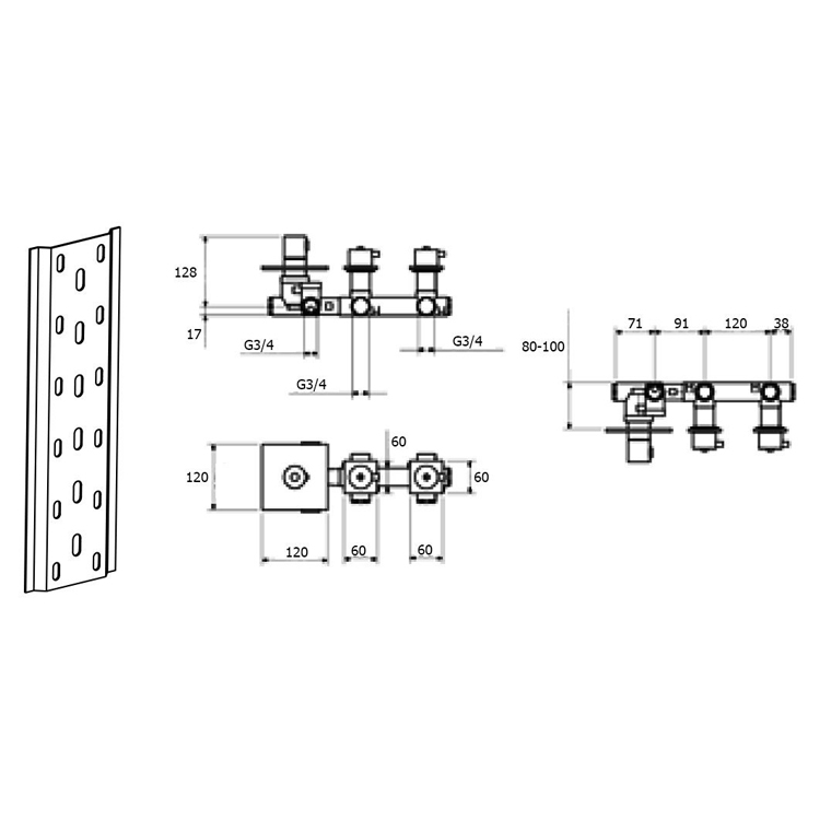 EL971402015 Смеситель для душа Webert Elio - Вид №1