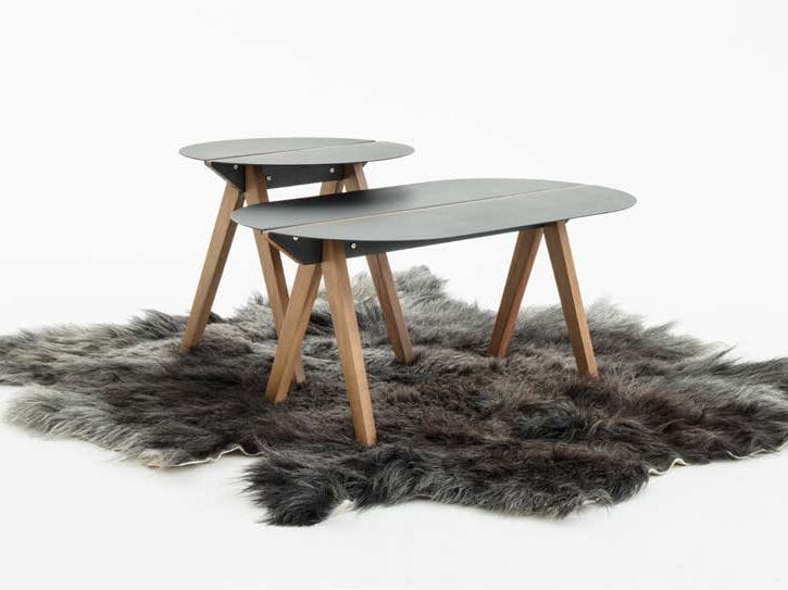 Прямоугольный журнальный столик с кожаной столешницей от yak KVN Design Furniture Nomadic ARCH-00085259