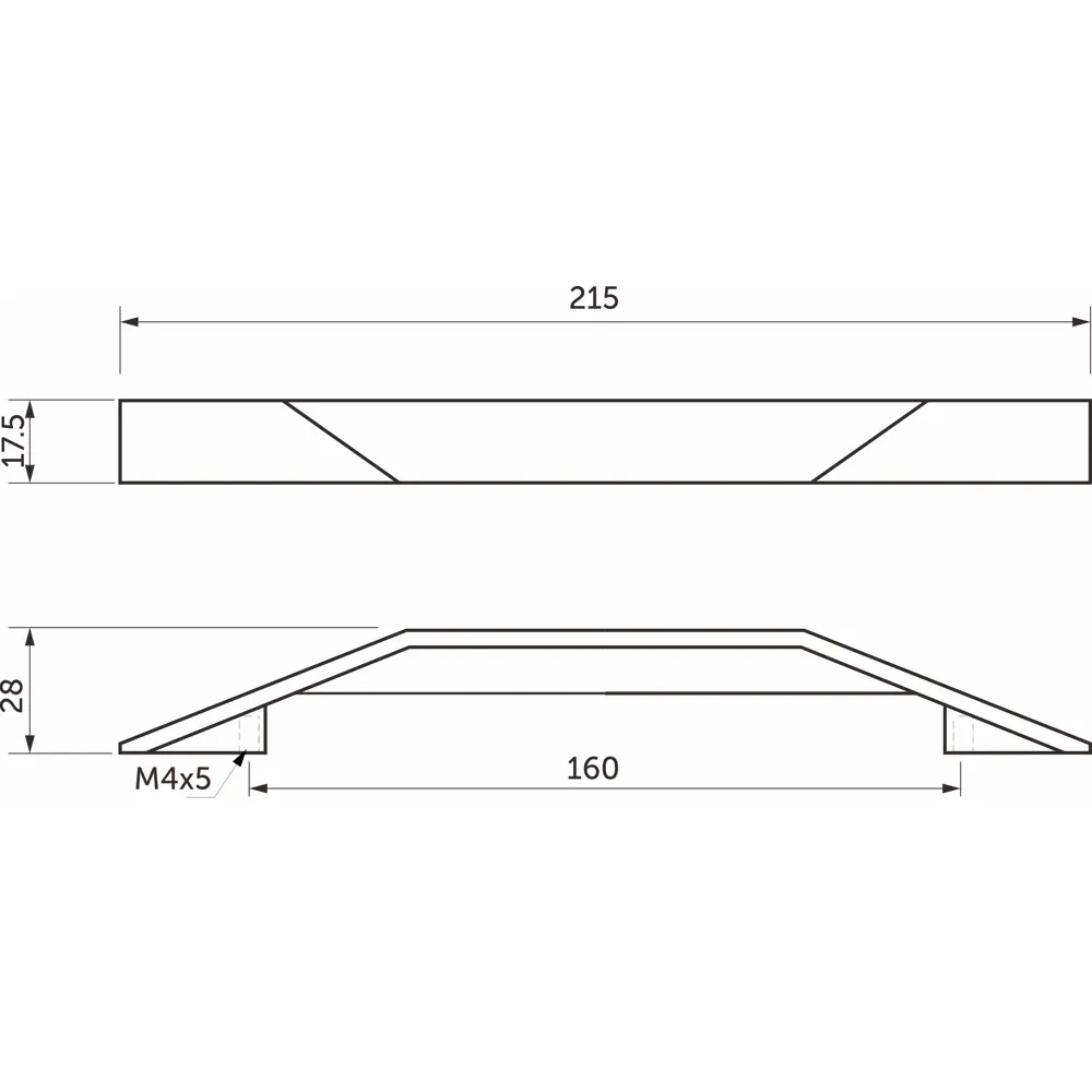 Мебельная ручка-скоба Fluid-160 160 мм никель AKS STLM-2079612 - Вид №5