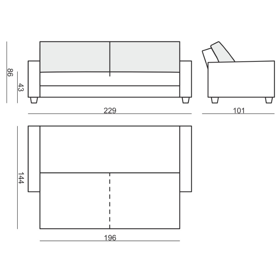 Диван-кровать Bari, бежевый Sits S1058 - Вид №11