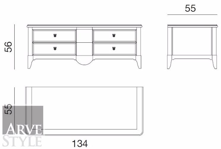 Arvestyle Тумба под телевизор из массива дерева с ящиками Salieri Sl-0677 - Вид №2