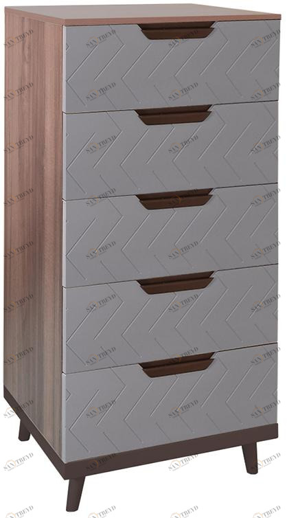 1426 Комод с 5 ящиками Сканди Грей R-HOME 4009266h_Грей