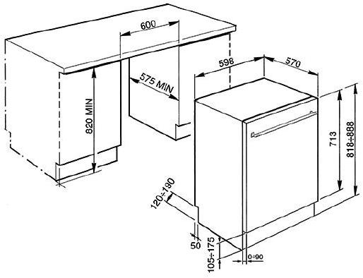 Fulgor Milano Встраиваемая посудомоечная машина из нержавеющей стали класса А +++ sun-id-1447497 - Вид №4