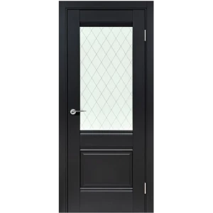 Комплект двери Классико-43 со стеклом 60x200 см Hardflex черный с добором 200 мм