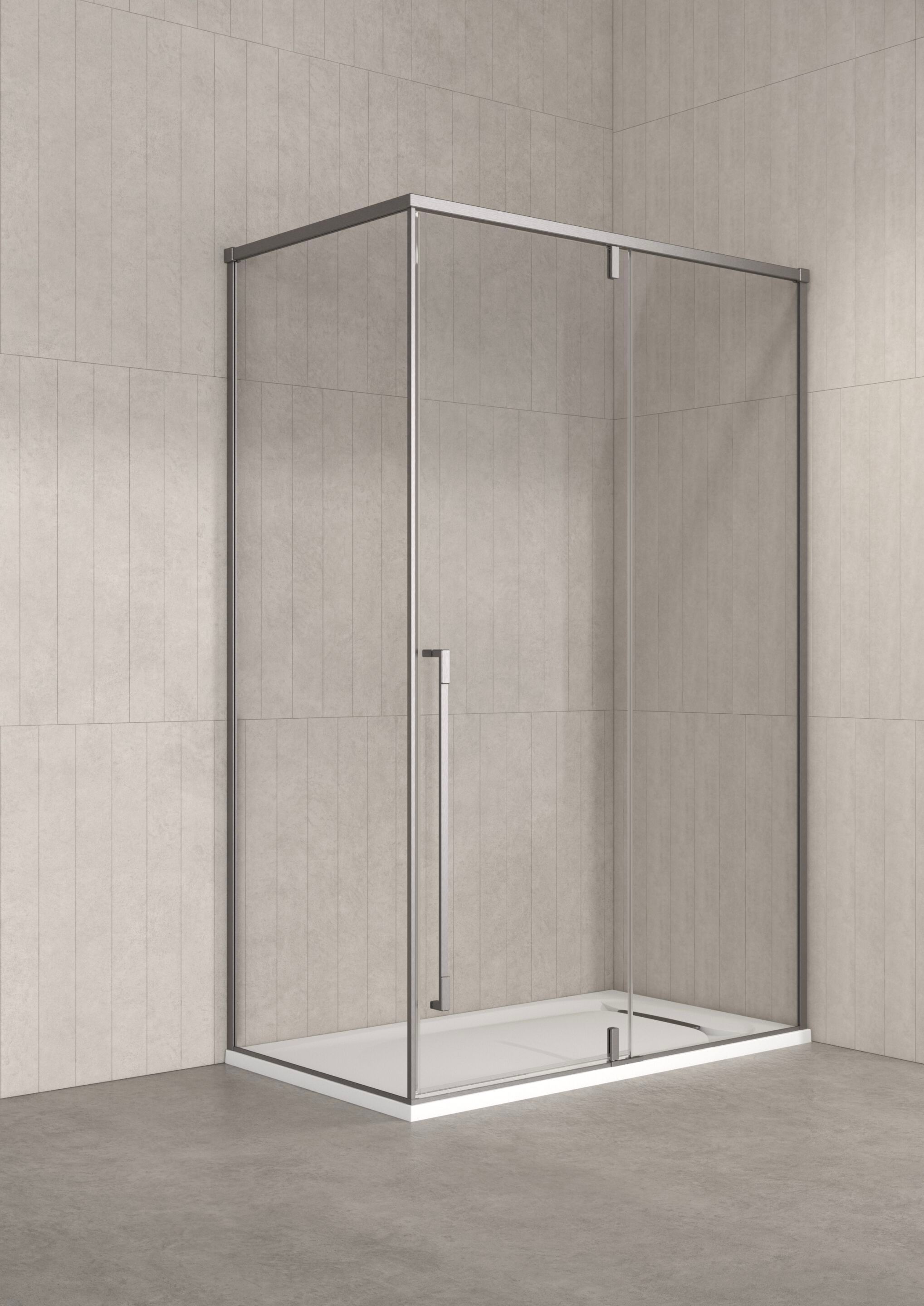 Угловая душевая кабина из закаленного стекла с распашной дверью Kinedo Pure Alu-8 ARCH-00100360 - Вид №3