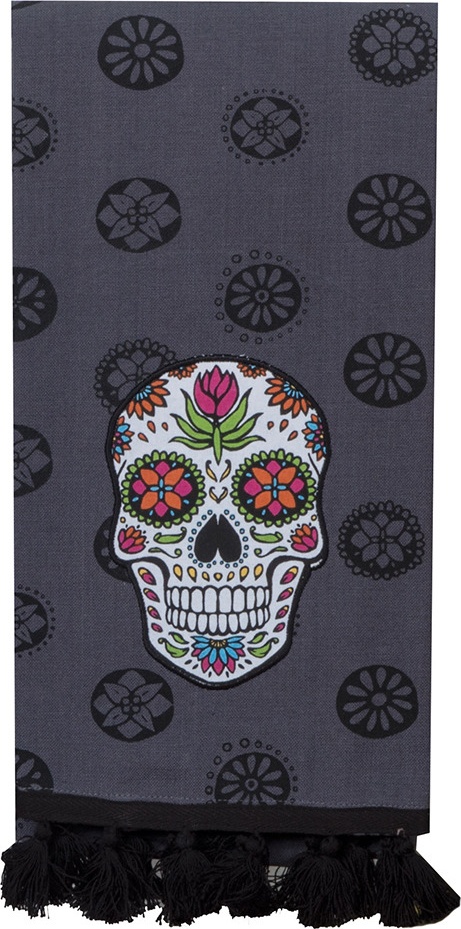 10644438 KAY DEE DESIGNS Полотенце кухонное Kay Dee Designs "Череп" 46х71см, хлопок (тёмно-серое) Ткань 
