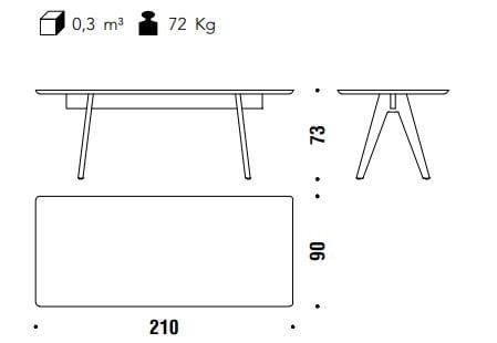 Прямоугольный стол из МДФ и массива дерева MOROSO Матильда ARCH-00112022 - Вид №2