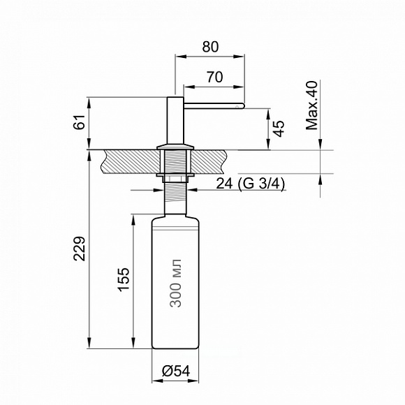 304 D, НЕРЖ, ДОЗАТОР КУХОННЫЙ GRANULA  - Вид №2