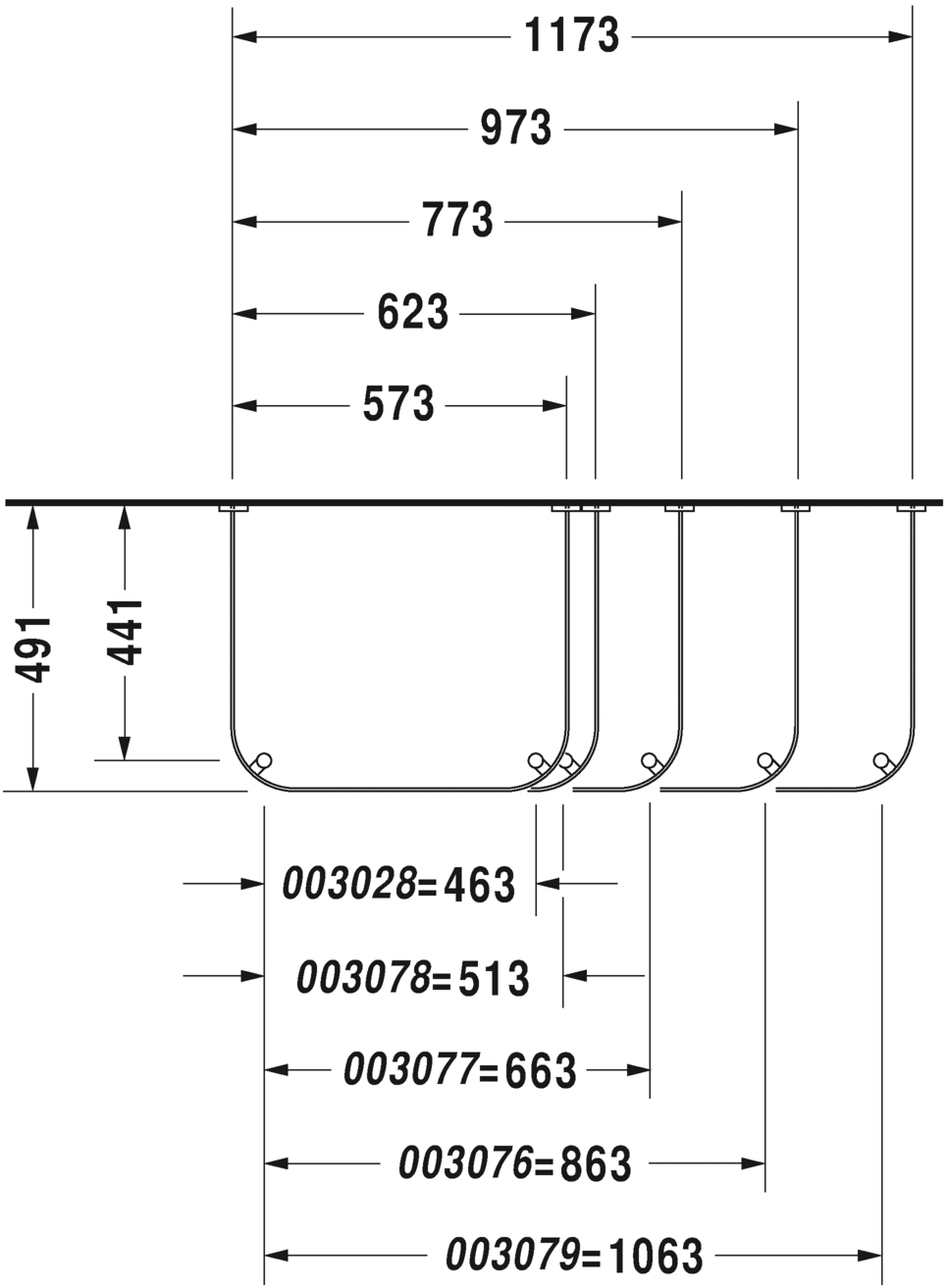 0030761000 Happy D.2 Металлическая консоль Хром Duravit - Вид №2