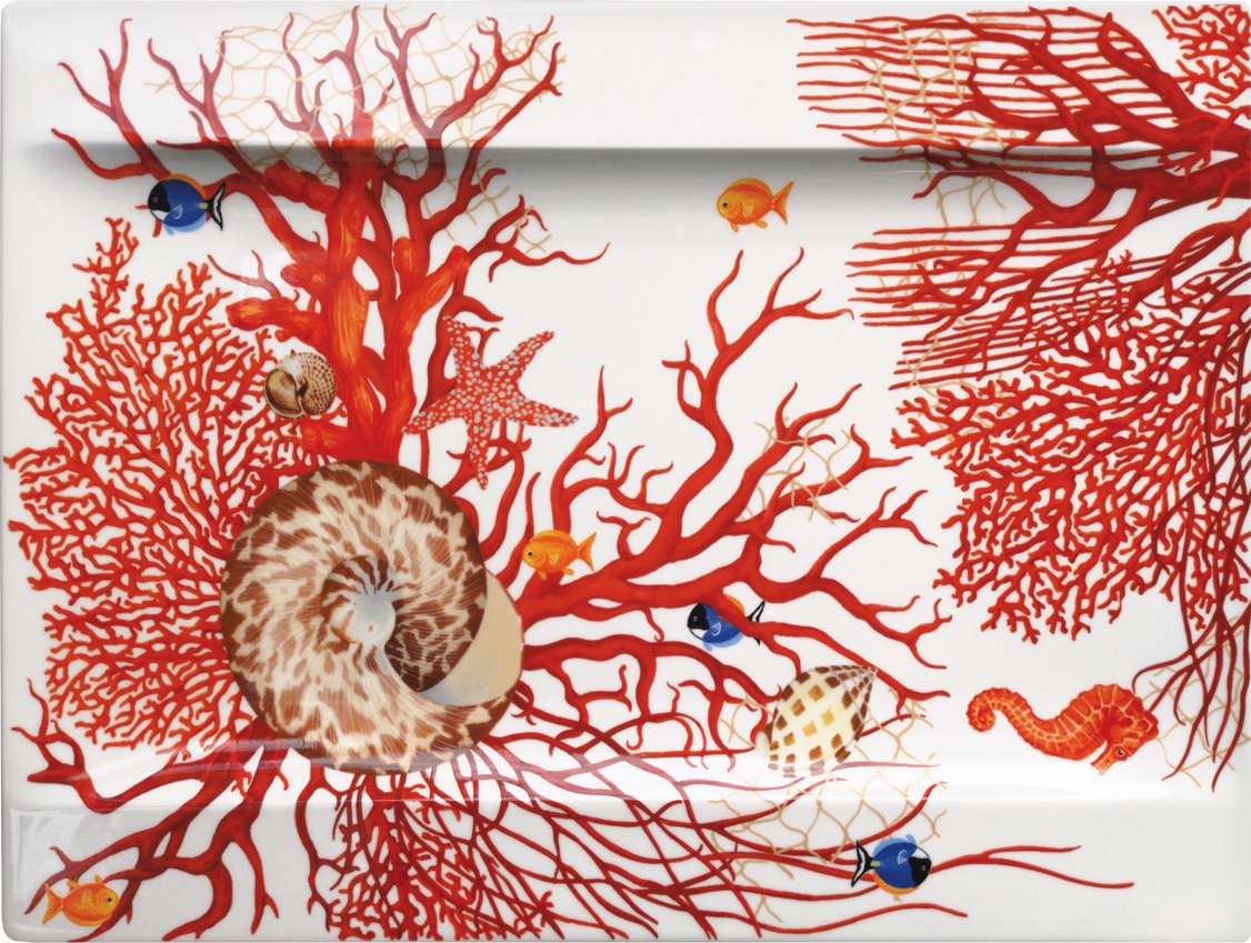 10662260 Taitu Блюдо прямоугольное Taitu "Кораллы" 40х29см Фарфор костяной 