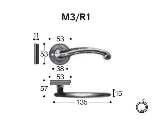 Бронзовая ручка на розетке GIARA ART DESIGN-BRONZE Готика ARCH-00135111 - Вид №3