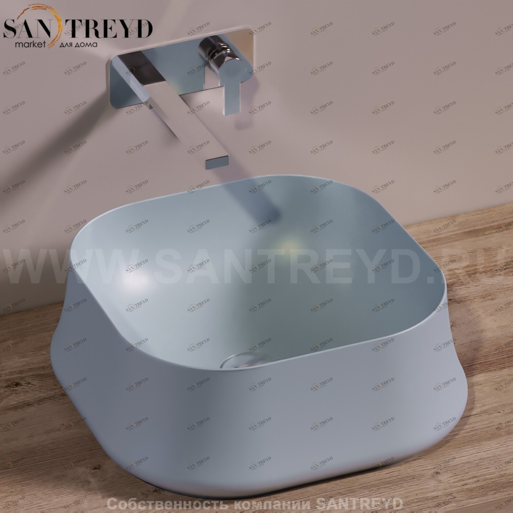 SH06TELAMATT Накладная раковина на столешницу  квадратная Simas Sharp