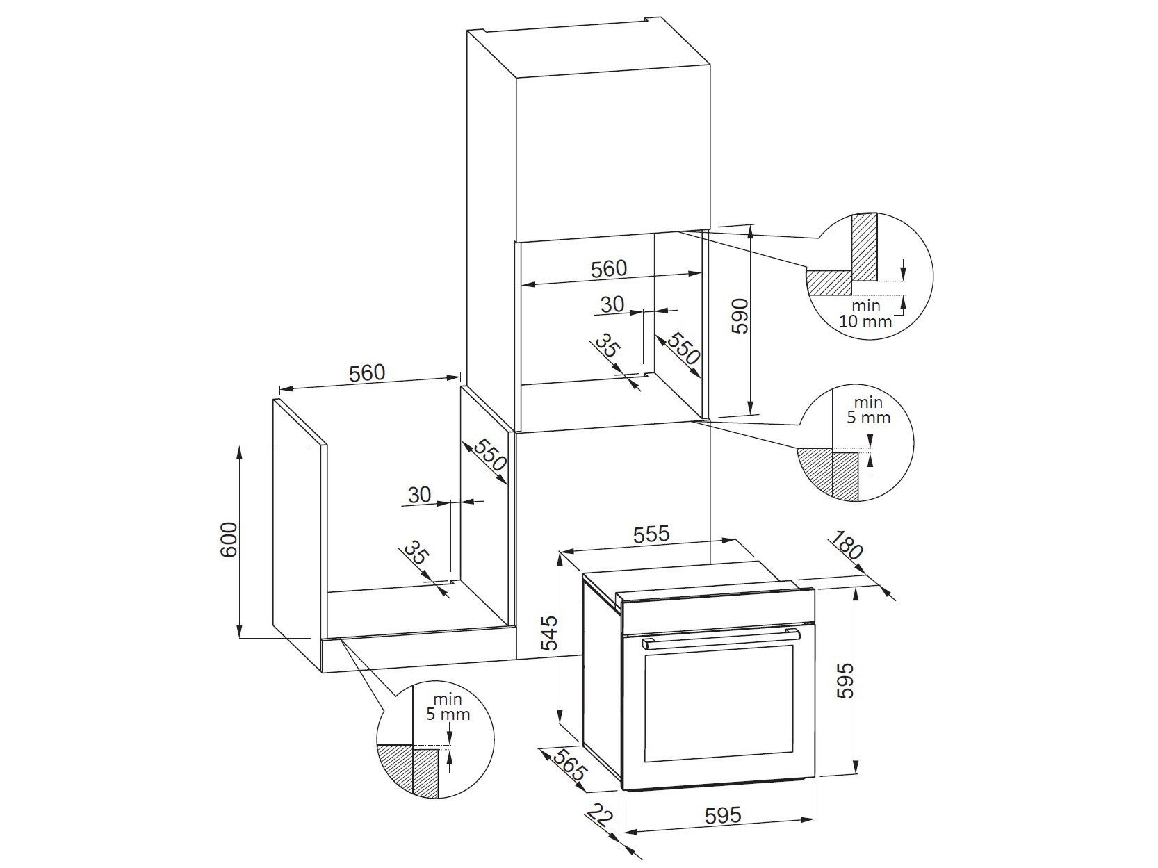 Тепловентиляторная печь total glass 60 см Elleci Elleci Kitchen ARCH-00054179 - Вид №2